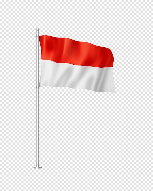 PSD indonesian flag isolated on white