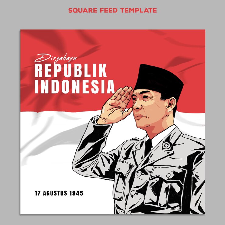 PSD インドネシア独立記念日のポスターフィード