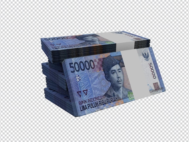 PSD indonesian money 50000 rupiah money packs