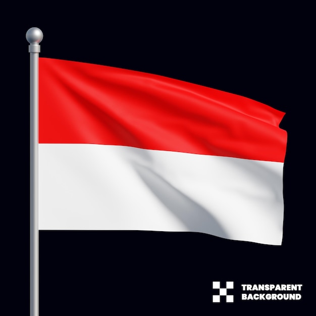 Indonesian waving flag isolated