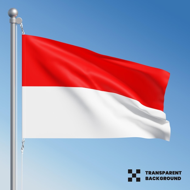 Indonesian waving flag isolated