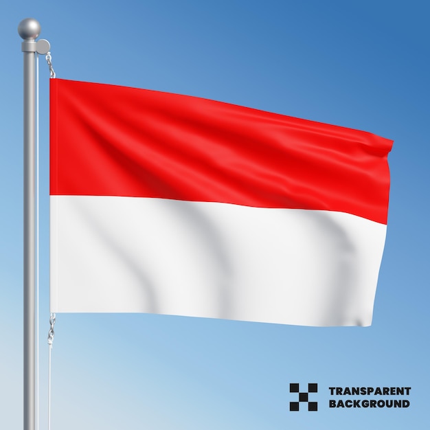 Indonesian waving flag isolated