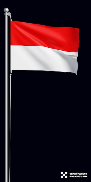 Indonesian waving flag isolated