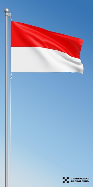 Indonesian waving flag isolated