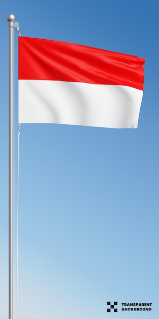 Indonesian waving flag isolated