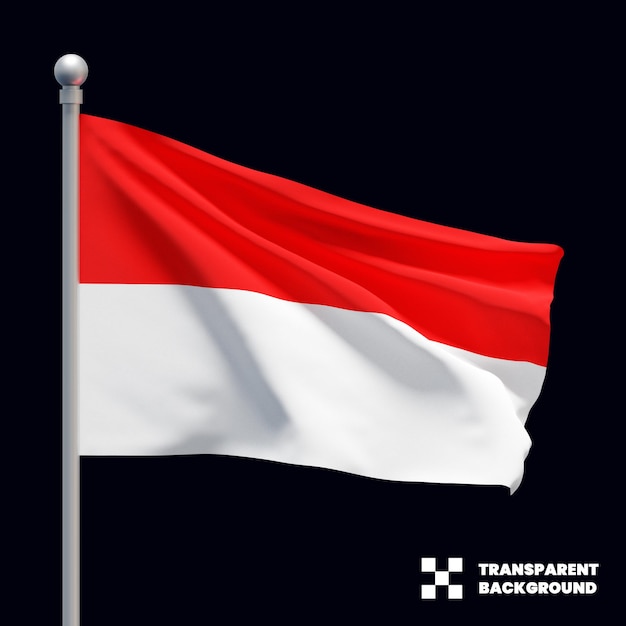 Indonesian waving flag isolated