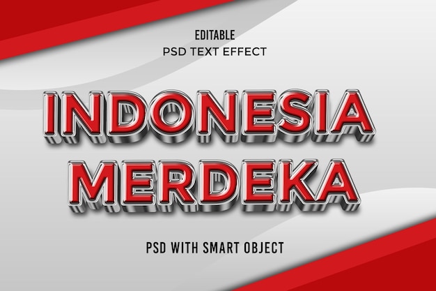 Indonesië merdeka merah putih teksteffect