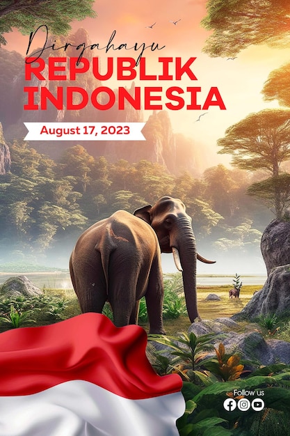 Indonesische onafhankelijkheidsdag groet poster sjabloon