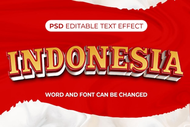 PSD indonezja efekt tekstowy złoto psd
