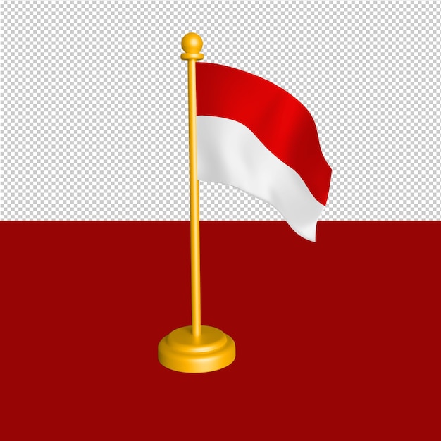 Indonezyjska Flaga 3d