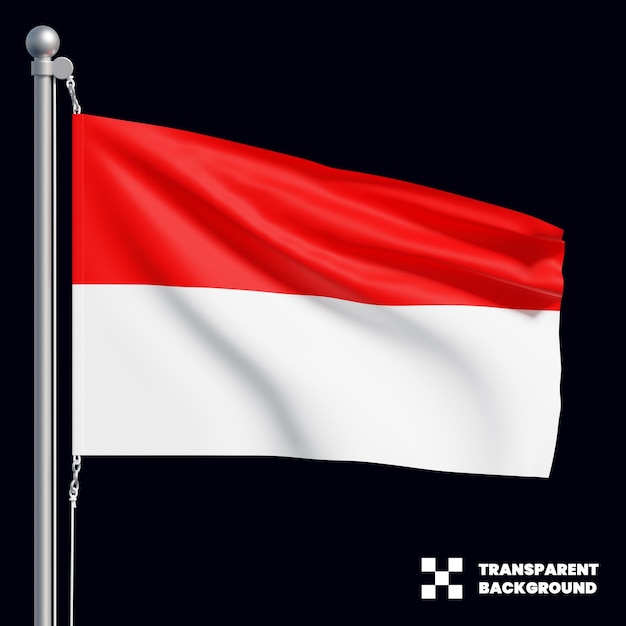 Indonezyjska flaga macha izolowana