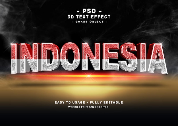 PSD indonezyjski efekt stylu tekstu 3d giltter