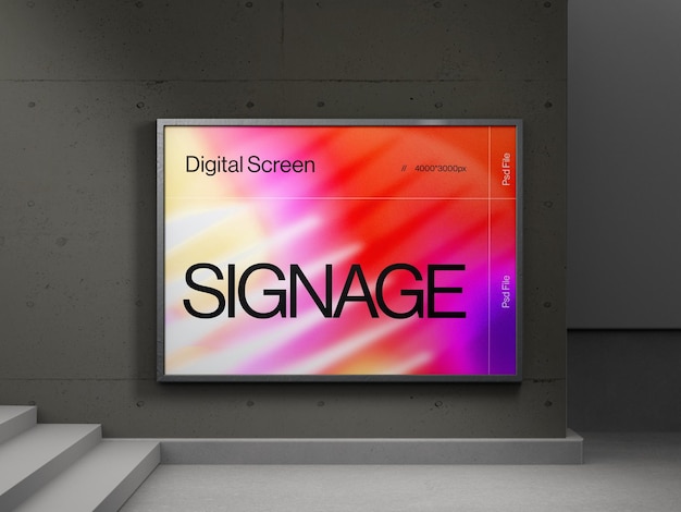indoor advertising signage mockup