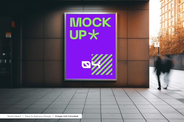 indoor billboard mockup realistic