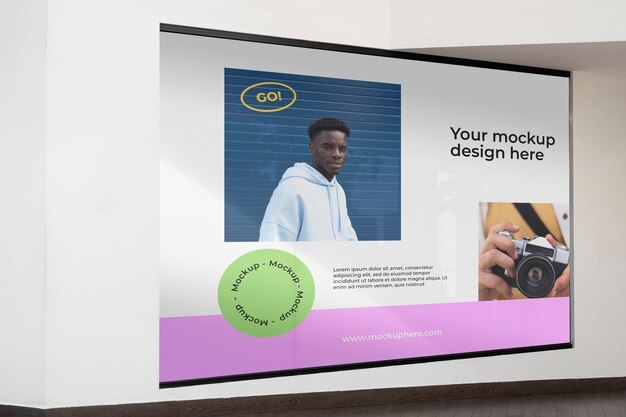 PSD indoor billboard mockup