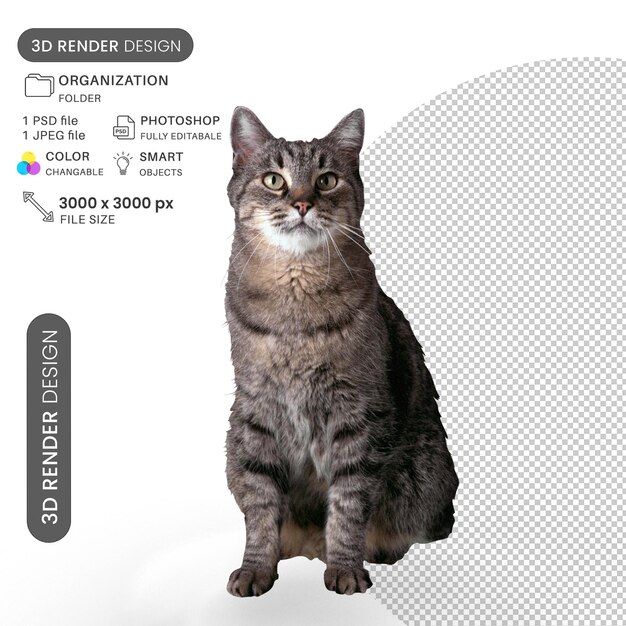 Indoor Cat Watching at me PSD