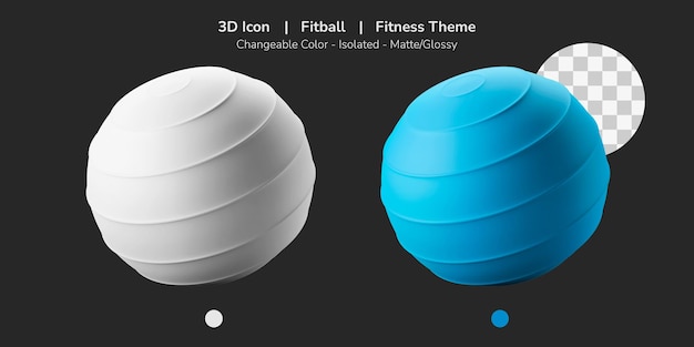 Esercizio indoor elastico fitball icona 3d attrezzature per il fitness tema