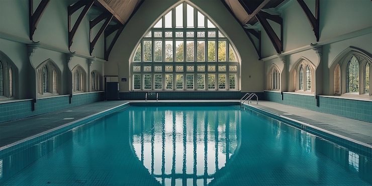PSD indoor gothic pool