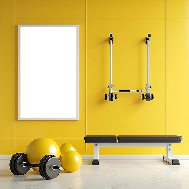 Indoor gym poster mockup