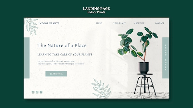 PSD indoor plants landing page