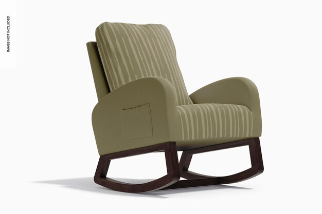 PSD indoor rocking chair mockup, left view