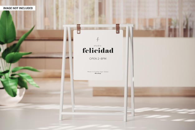 PSD indoor sidewalk sign stand mockup