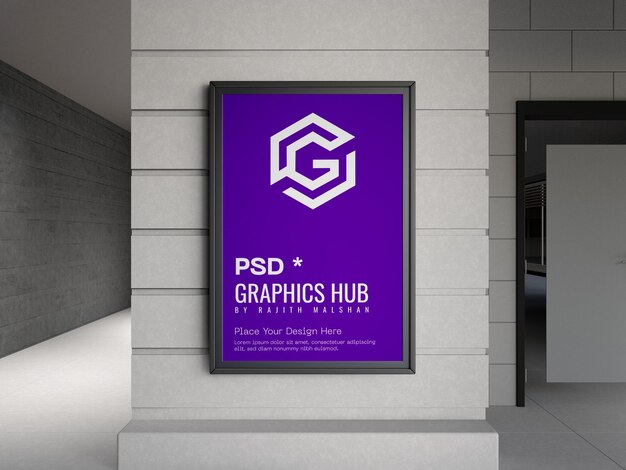 indoor wall signage mockup