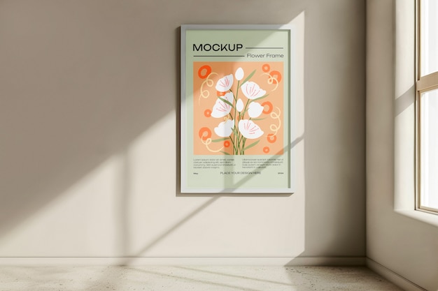 PSD indoors frame mockup design