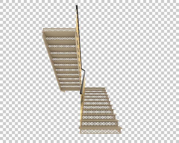 PSD indoors stairs isolated on transparent background 3d rendering illustration