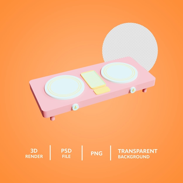 PSD inductiekookplaat 3d render-pictogram