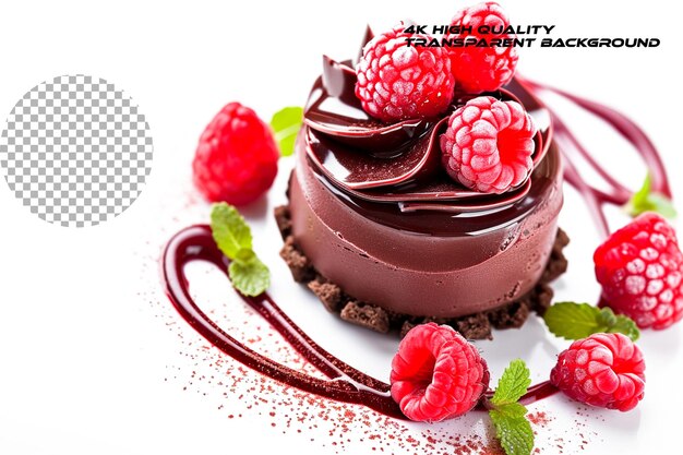 PSD indulge in layers of velvety dark chocolate mousse on transparent background