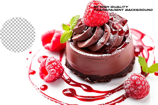 PSD indulge in layers of velvety dark chocolate mousse on transparent background