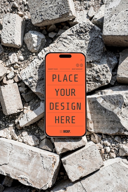 Industrial aesthetic  smartphone mockup