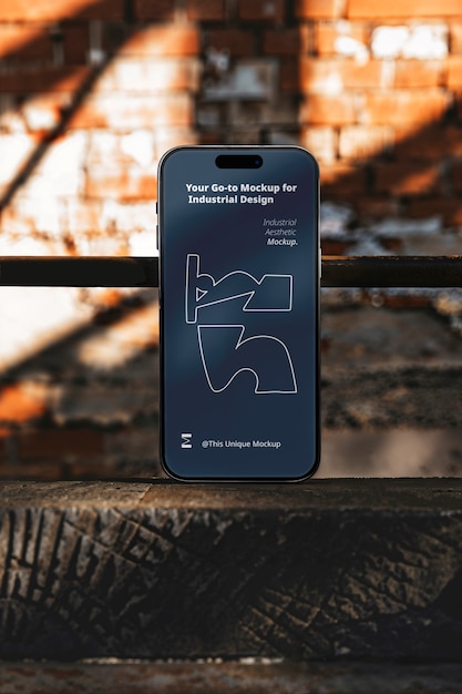 Industrial aesthetic  smartphone mockup