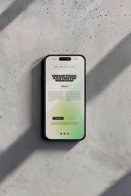 Industrial aesthetic  smartphone mockup