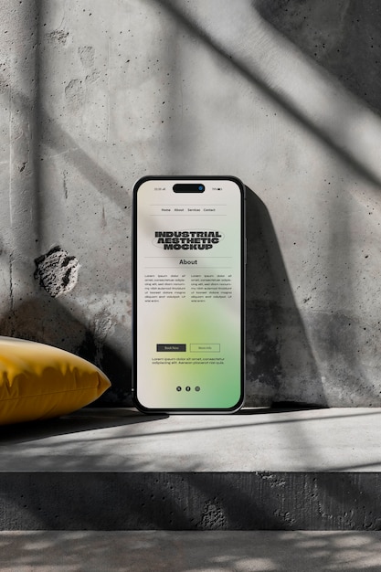 Industrial aesthetic  smartphone mockup