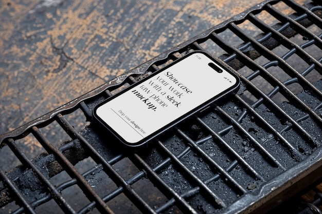 Industrial aesthetic smartphone mockup