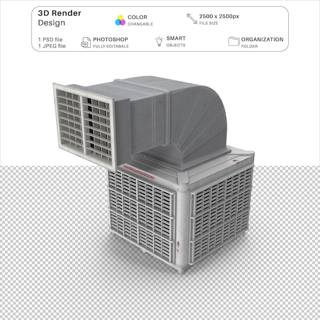 PSD 산업용 공기 냉각기 3d 모델링 psd 파일