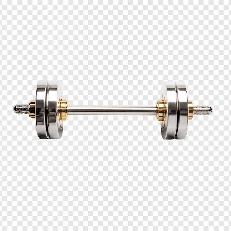 PSD industrial barbell isolated on transparent background