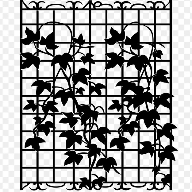 PSD industrial chic trellis made from metal pipe design with ivy frame art decor creative design tattoo