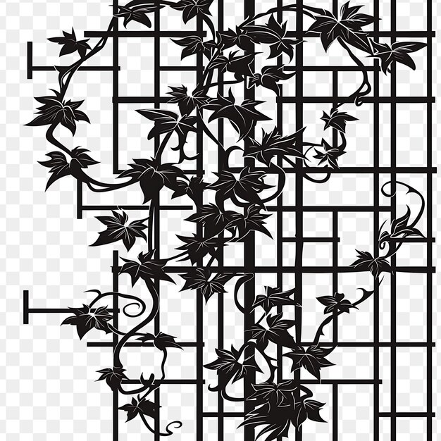 PSD industrial chic trellis made from metal pipe design with ivy frame art decor creative design tattoo