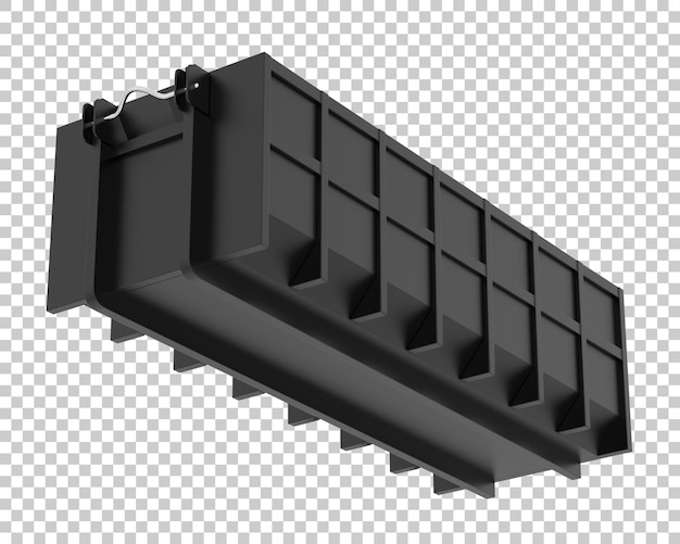 Industrial disposal container on transparent background 3d rendering illustration