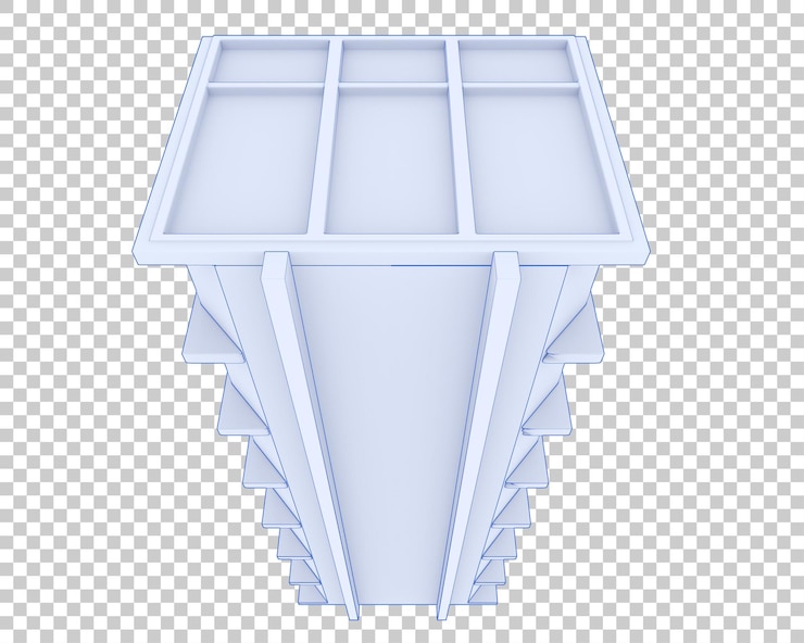 PSD industrial disposal container on transparent background 3d rendering illustration