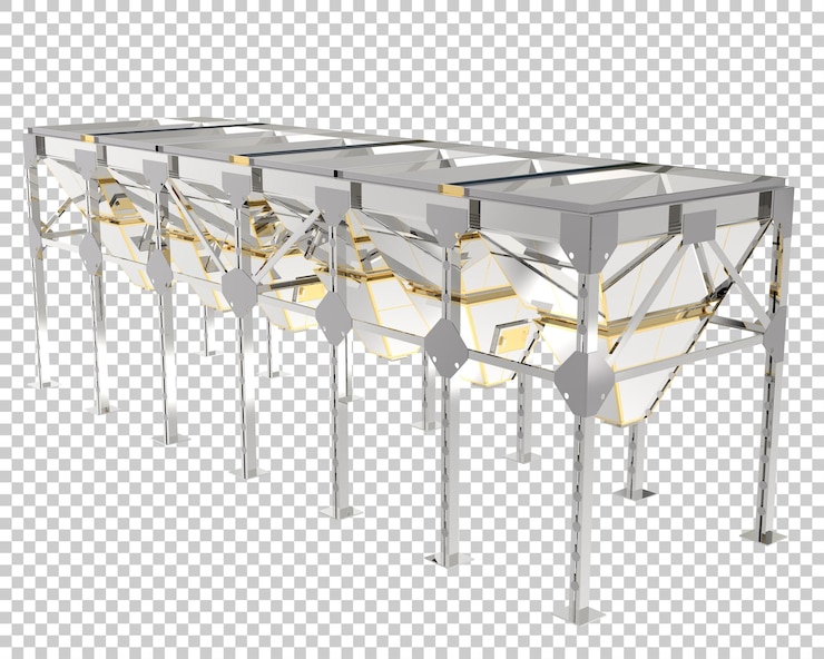 PSD industrial funnel on transparent background 3d rendering illustration