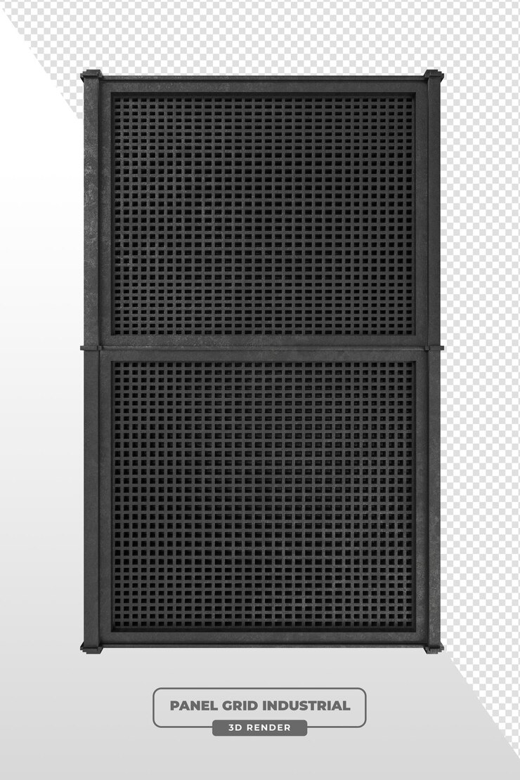 PSD industrial grid panel isolated 3d render