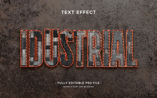 PSD industrial metal text effect