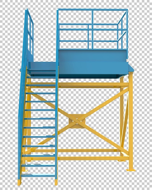 PSD piattaforma industriale isolata su sfondo trasparente illustrazione del rendering 3d