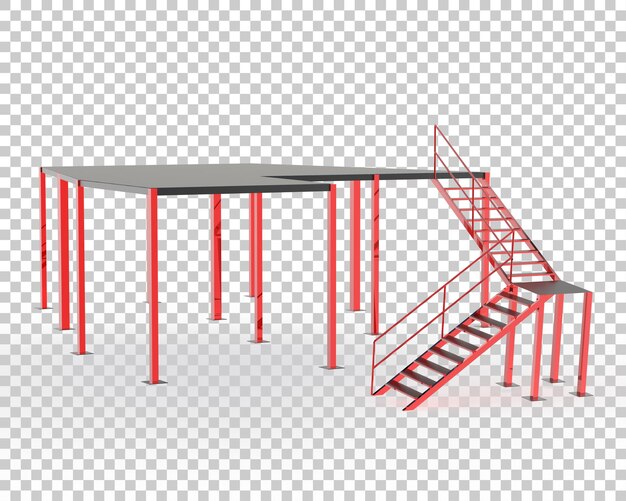 PSD industrial platform isolated on transparent background 3d rendering illustration