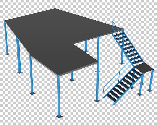 PSD piattaforma industriale su sfondo trasparente 3d rendering illustrazione