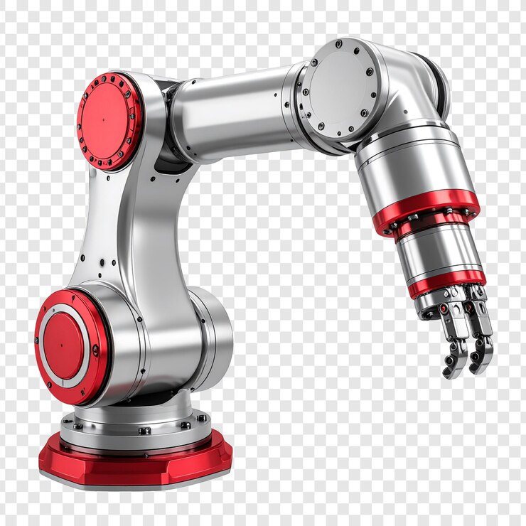 PSD industrial robot arm multi joint gray and red